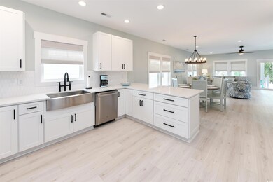 Kitchen featuring light hardwood / wood-style floo
