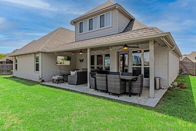 Long covered back porch for multiple spaces