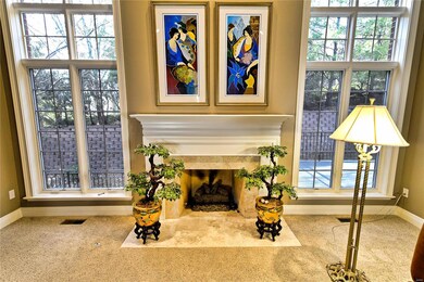 One of two gas fireplaces