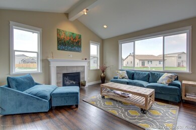 Living Area with Vaulted Ceiling