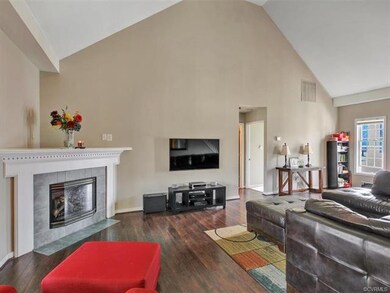 Spacious Great Room w/ elevated ceilings, gas burn