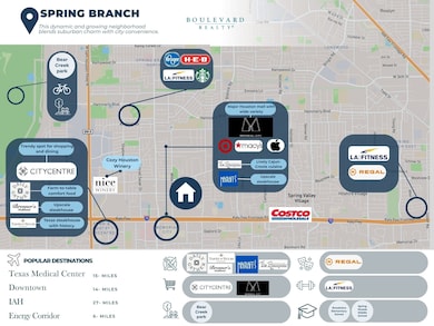 Close to dining and shopping in the Spring Branch area.