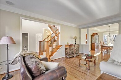 Formal living room with newly refinished wood floo