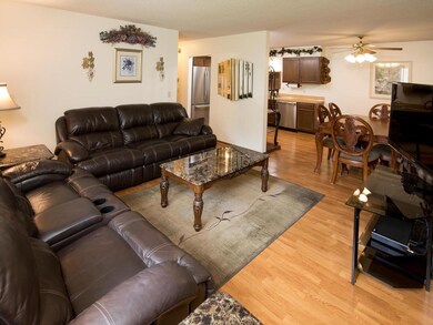 Spacious Living room with laminate wood floors