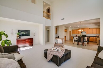 Family room with view to kitchen