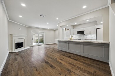 Renovation opened kitchen to living areas, with ne
