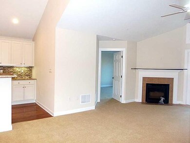 Living Room. Gas fireplace and cathedral ceiling
