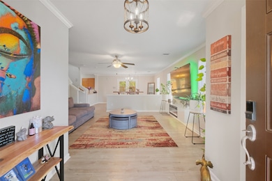 Entrance from front door to living room.