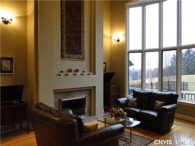 Living Room With 2 story bay window
