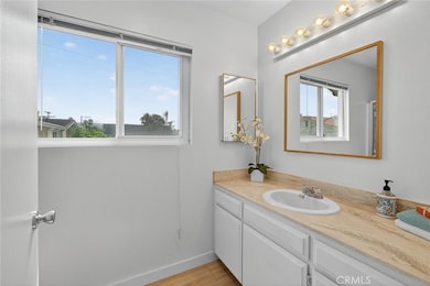 hall bath has tub and shower