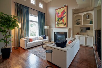 Formal living room with clerestory windows, built