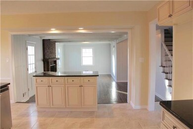 View from kitchen into the family room.