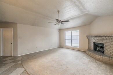 Living area with fireplace