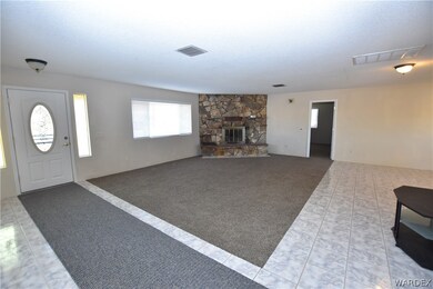 Living Room with wood burning fireplace