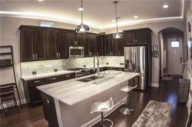 Kitchen with lighting under counter