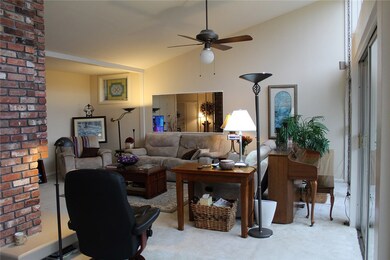Dining area facing living room.