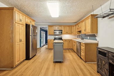 The kitchen features large SS refrigerator, ample cabinet storage & counter space. 401 McClure St. Red Boiling Springs, TN 37150