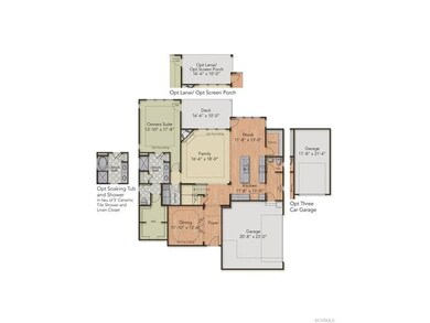 First Floor Layout - home has the opt screen porch