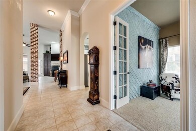 Entry way, private office with french doors to the