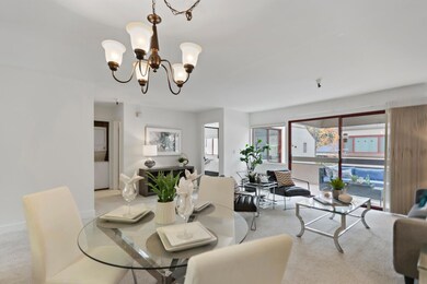 Dining Room, living room and covered balcony.