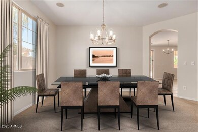Formal dining staged view