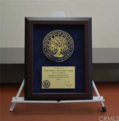 Lake Mathews Elementary School Recognized as an Ex