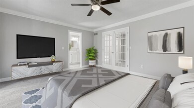 Virtually staged master suite