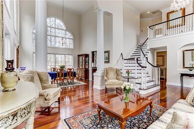 Two story stately columns and the wide grand stair