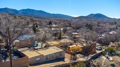 Historic Eastside Santa Fe with foothills in the distance