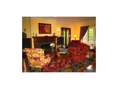 Living room features a large fireplace, hard wood 