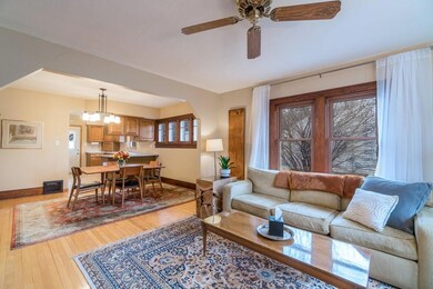 Open concept with the living room, dining room, an