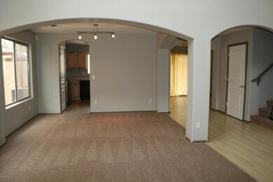 living room and formal dining area