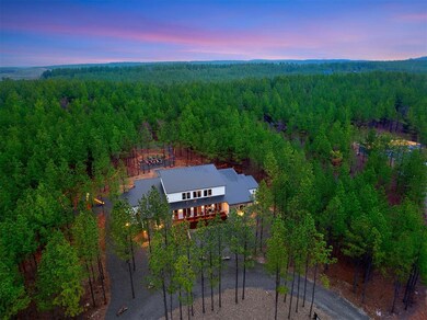 View of aerial view at dusk