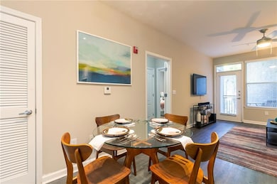 Dining space featuring dark hardwood / wood-style 