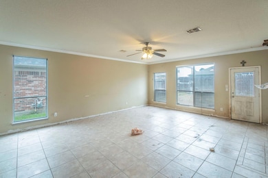 Spare room featuring crown molding, healthy amoun