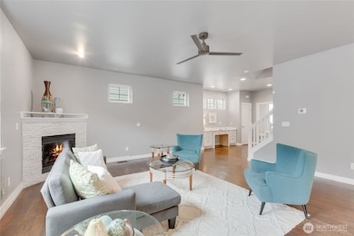 Great room, looking towards the front entrance.