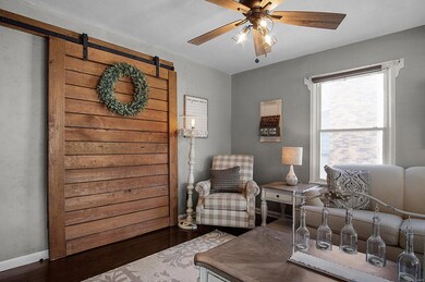 Barn door into master bedroom