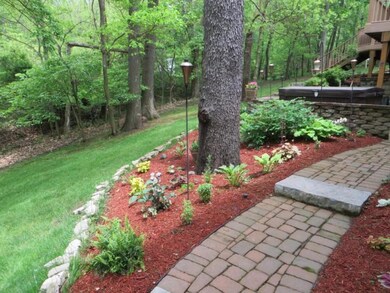 Paved sidewalks around the house