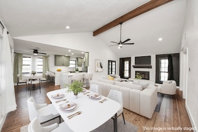 Open concept kitchen, breakfast, dinning and living room areas.