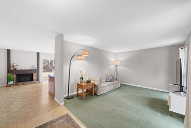 Livingroom off of Foyer with parquet hardwood floo