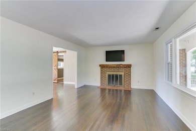 Wood burning fireplace