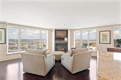 Fireplace with City Views