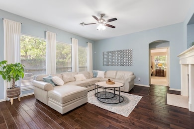 The family room is also filled with natural light.