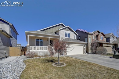 Craftsman inspired home featuring covered porch, c