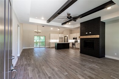 living room open to kitchen
