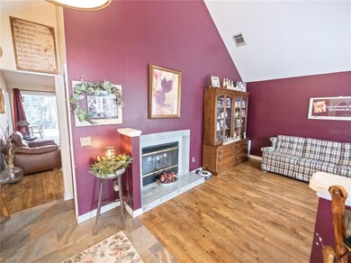 Front room with double sided fireplace