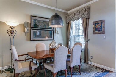 Formal Dining Room with custom window treatments