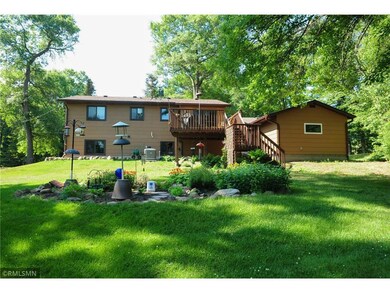 Back view of home showing large deck area. Take no