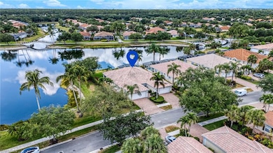 Aerial view of residential area featuring a nearby