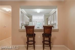 Bar with crown molding